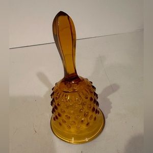 Vintage Fenton Hobnail Amber Glass Bell